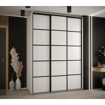 Šatní skříň Šatní skříň ASIRI 4 - 170/60 cm, bílá / černá