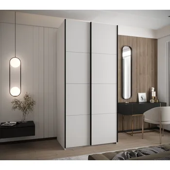 Šatní skříň Dvoudveřová skříň SAMARA 1 - 110 cm, bílá / černá