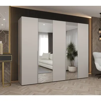 Šatní skříň Šatní skříň 250 cm ASUDA se zrcadly - kašmír