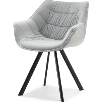 Jídelní židle Čalouněná jídelní židle MAEVE - světle šedá / černá