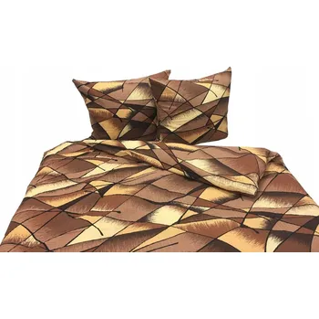 Povlečení Krepové povlečení Lux 1188 hnědé geometrické