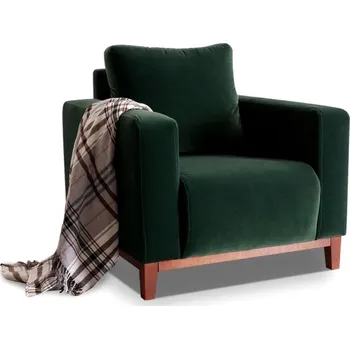 Křeslo Čalouněné křeslo DALENA - zelené / ořech