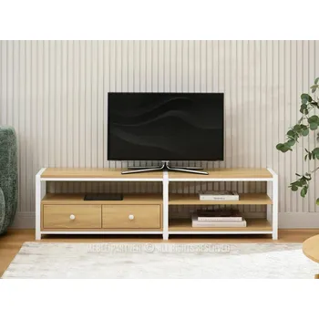 Televizní stolek Televizní stolek ROMER - dub / bílý