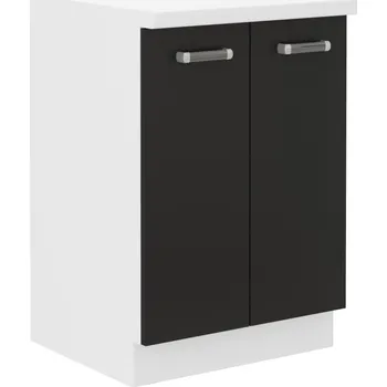 Kuchyňská linka Dolní dvoudveřová skříňka ODONA - šířka 60 cm, černá / bílá