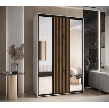 Šatní skříň Šatní skříň FIDELIA 2 - 160/60 cm, bílá / dub artisan / černá