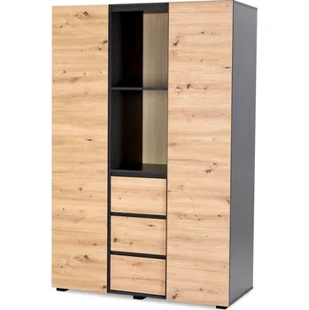 Šatní skříň Prostorná šatní skříň 100 AGIRA - antracitová / dub