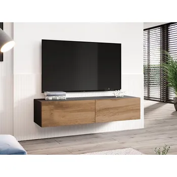 Televizní stolek Televizní stolek 140 cm ASHTON - černý / dub wotan