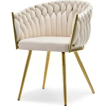 Jídelní židle Čalouněná jídelní židle ALMA - béžová / zlatá