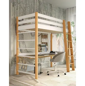 Dětská postel Dětská vyvýšená postel 80x190 GOLDBORO - dub / bílá