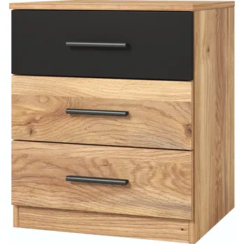 Noční stolek Noční stolek CROWEL - dub mauvella / černý