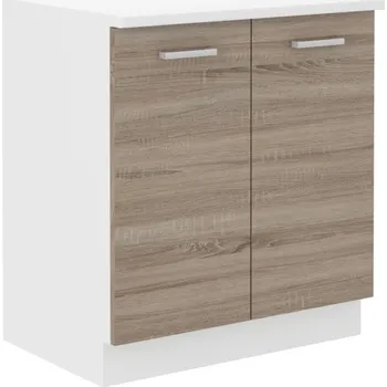 Kuchyňská linka Dolní dvoudveřová skříňka DAGA - šířka 80 cm, dub lanýž / bílá