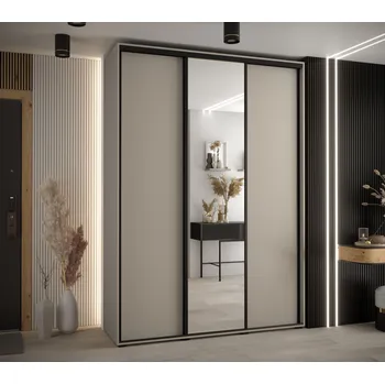 Šatní skříň Šatní skříň INDIRA 3 - 170/45 cm, kašmír / černá