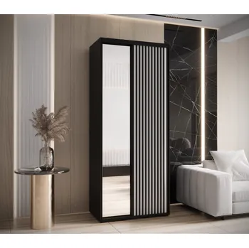 Šatní skříň Šatní skříň FIDELIA 2 - 120/45 cm, černá / bílá / černá