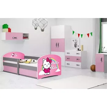 Dětská postel Dětská postel s úložným prostorem bez matrace 80x160 KOČKA 1 - grafit