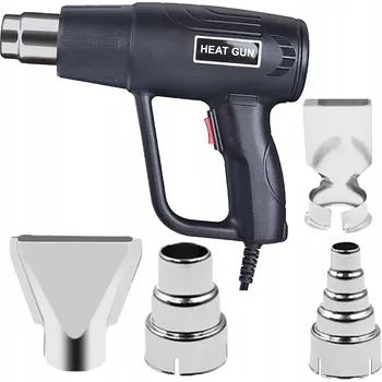 Horkovzdušná pistole HORKOVZDUŠNÁ PISTOLE + 4 TRYSKY 2 RYCHLOSTNÍ STUPNĚ 100-600 °C 2000 W REGULACE 230 V VÝKONNÁ