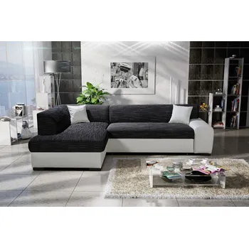 Sedací souprava Rohová sedací souprava VALTRUDA - antracit / bílá, levý roh