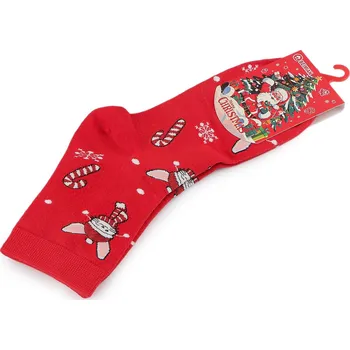 Dámské ponožky Dámské / dívčí vánoční ponožky, střední, 1 červená zajíc