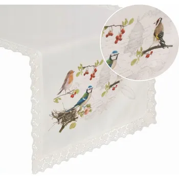 ubrus BĚHOUN OBRUS DEKORATIVNÍ OZDOBNÝ 40x140 ŠERPA KRAJKOVÝ SALLY, ODOLNÝ PROTI SKVRNÁM