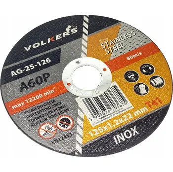 Řezný kotouč Řezný kotouč na kov Volkers AG-25-126 125 x 22,2 mm