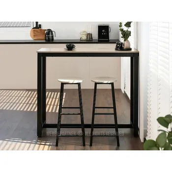 Barový stolek Barový set SERGIO - béžový / černý