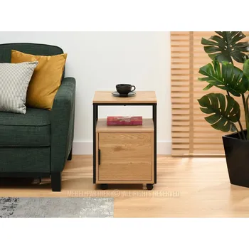 Noční stolek Noční stolek ARLES - dub / černý