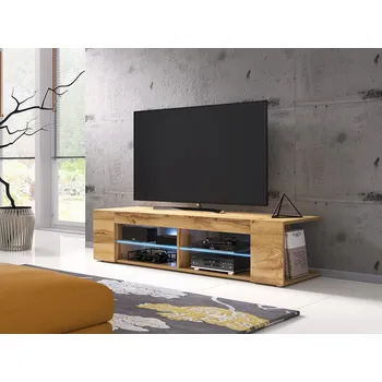 Televizní stolek Televizní stolek s LED osvětlením KINSALE 1 - dub wotan