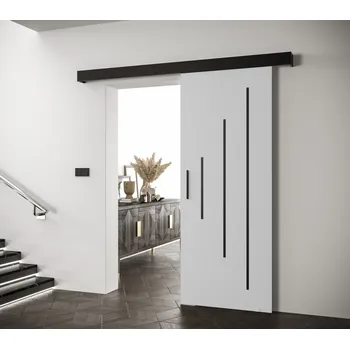 Interiérové dveře Posuvné dveře s černým úchytem SALOME 11 - 70 cm, bílé / černé
