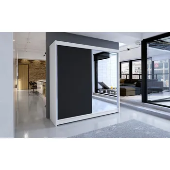 Šatní skříň Šatní skříň TABITHA 1 - šířka 180 cm, bílá / černá