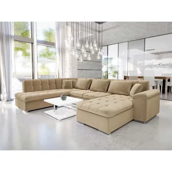 Sedací souprava Sedačka do U na každodenní spaní NELLI 1 - karamelová, pravý roh