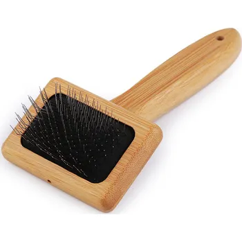 Kartáč pro zvířata Rozčesávací kartáč / hřeben na macrame 5x7 cm, střední, přírodní