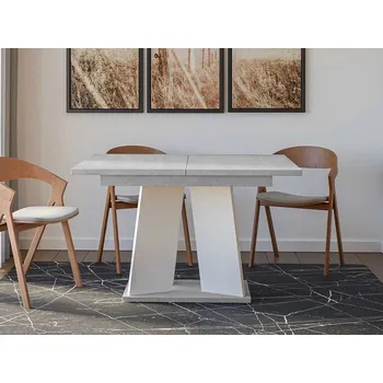 Jídelní stůl Moderní rozkládací jídelní stůl RANDOY - šedý / bílý