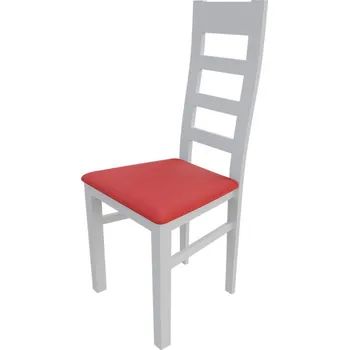 Jídelní židle Kuchyňská židle MOVILE 25 - bílá / červená ekokůže