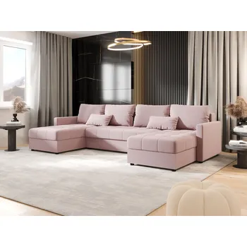 Sedací souprava Rozkládací sedací souprava do U ADELINDE - růžová