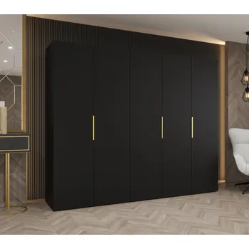 Šatní skříň Šatní skříň 250 cm TUANA - černá / zlatá