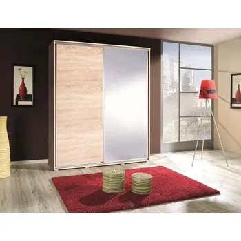 Šatní skříň Vysoká šatní skříň 155 cm se zrcadlem DANUBE 2 - dub sonoma