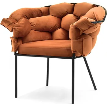 Křeslo Designové čalouněné křeslo BARTOL - měděné / černé