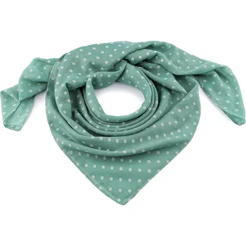 Šátek Šátek s puntíky 85x90 cm, velké, 4 zelená šalvěj světlá bílá