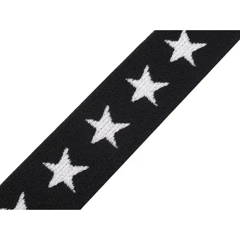 Pruženka šíře 20 mm hvězdy, velké, 4 černá