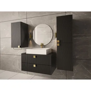 Koupelnový nábytek Koupelnová sestava PALOMA 1 - černá + sifon a umyvadlo ZDARMA