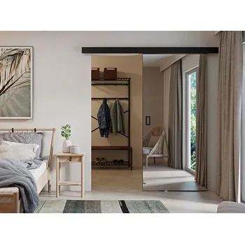 Interiérové dveře Posuvné interiérové dveře se zrcadlem PEARLEN 1 - 70 cm, černé