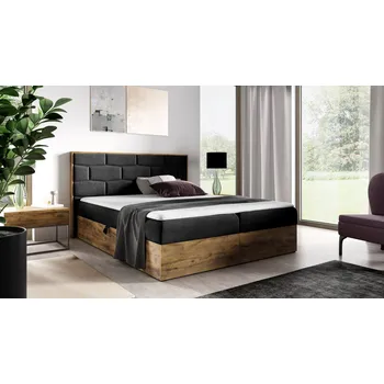 Postel Kontinentální postel 140x200 CHANTELLE 9 - dub wotan / grafitová + topper ZDARMA