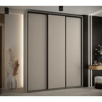 Šatní skříň Šatní skříň INDIRA 1 - 200/60 cm, kašmír / černá