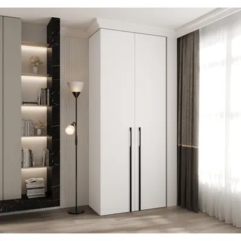 Šatní skříň Šatní skříň s policemi 100/50 LORENA 3 - bílá / černá