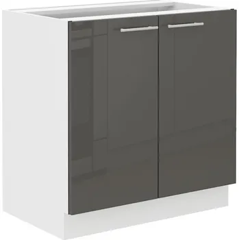 Kuchyňská linka Dolní dvoudveřová skříňka LAJLA - šířka 80 cm, šedá / bílá