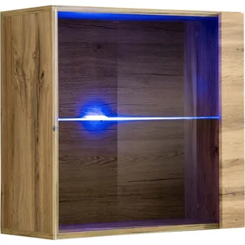 Policová skříň Závěsná vitrína RIONATA 8 - dub wotan