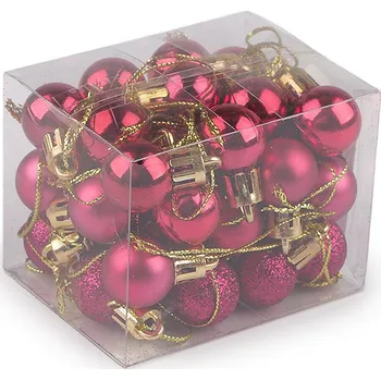 Vánoční dekorace Vánoční baňky Ø20 mm, střední, 6 růžová tmavá