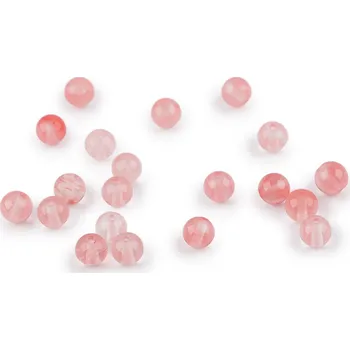 Korálek Třešňový křemen syntetický, minerální korálky Ø5 mm, střední, třešňový křemen