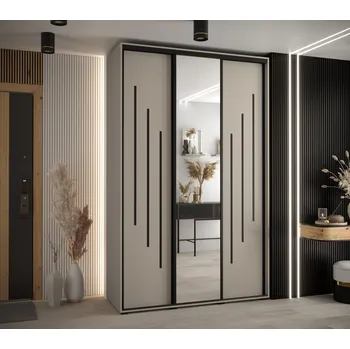 Šatní skříň Šatní skříň INDIRA 9 - 160/45 cm, kašmír / černá