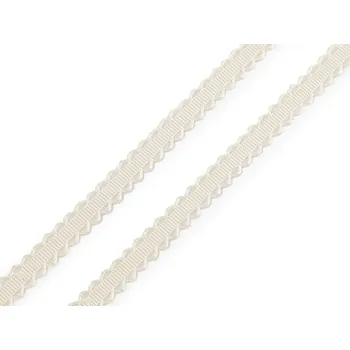 Stuha Saténový prýmek / stuha šíře 10 mm, střední, 2 krémová světlá