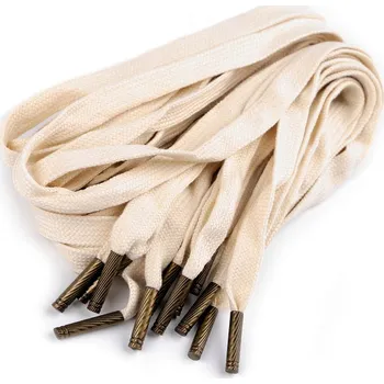 Oděvní šňůra s koncovkami do kapucí, délka 135 cm, střední, 2 krémová světlá